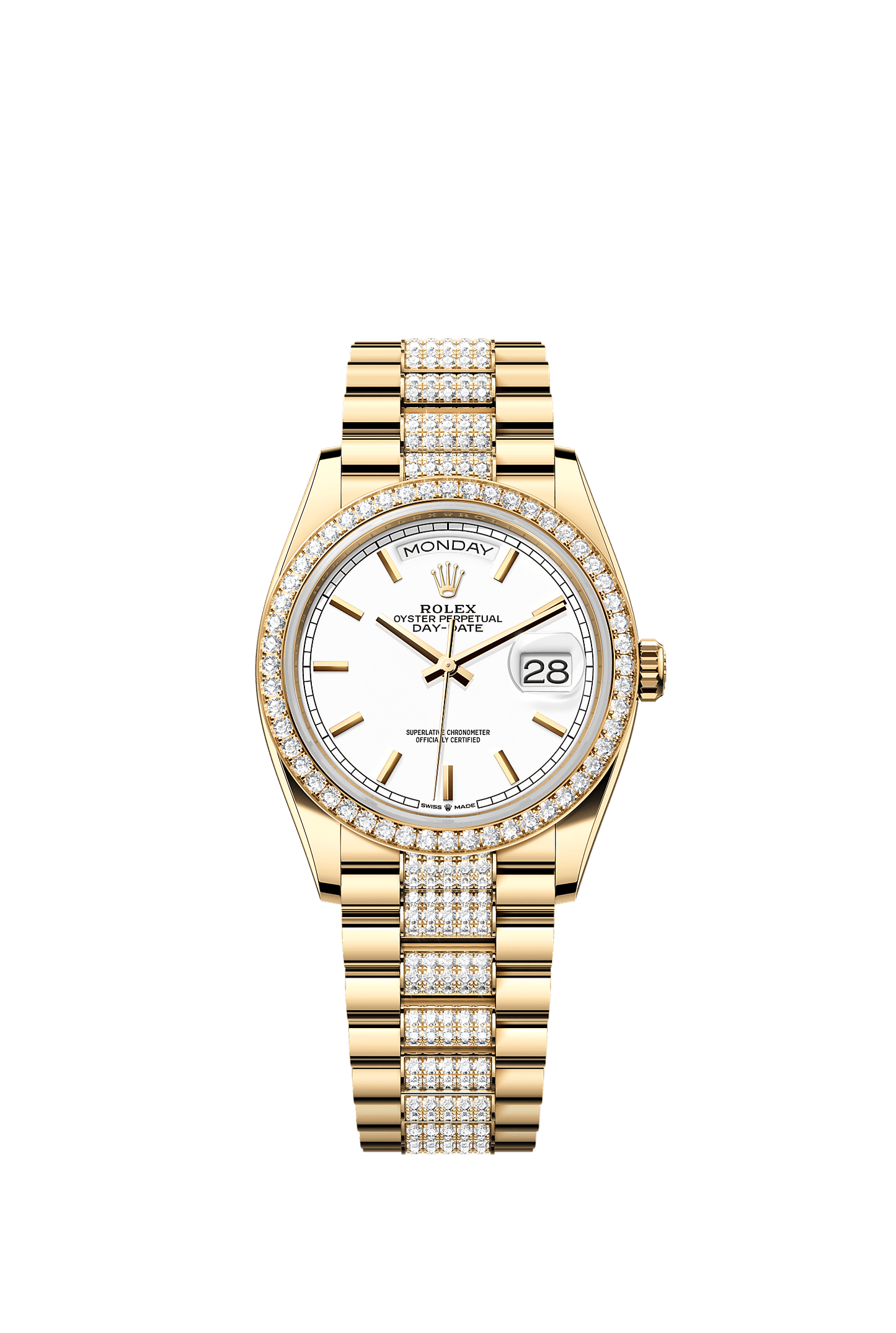 Day-Date 36 Oyster Perpetual Chronometer Watch 36mm 18ct Yellow Gold White Diamond Dial President Bracelet
