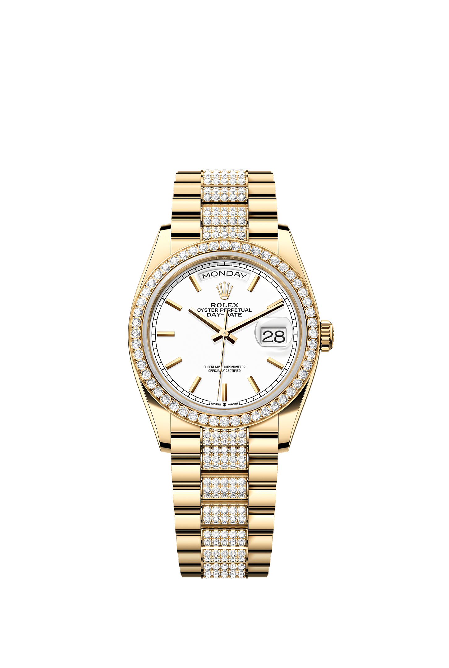 Day-Date 36 Oyster Perpetual Chronometer Watch 36mm 18ct Yellow Gold White Diamond Dial President Bracelet