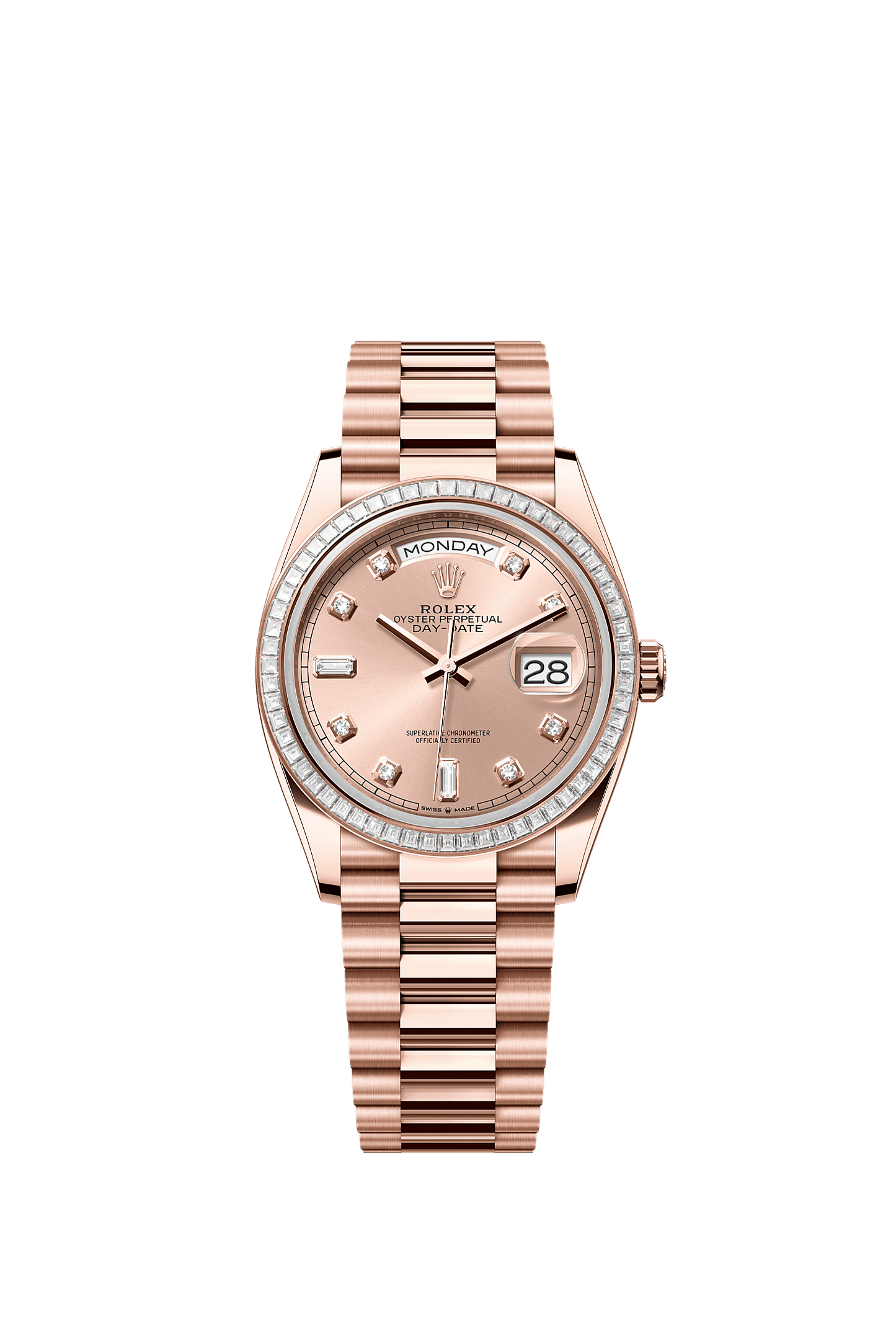 Day-Date 36 Oyster Perpetual Chronometer Watch 36mm 18ct Everose Gold Rosé Diamond Dial President Bracelet