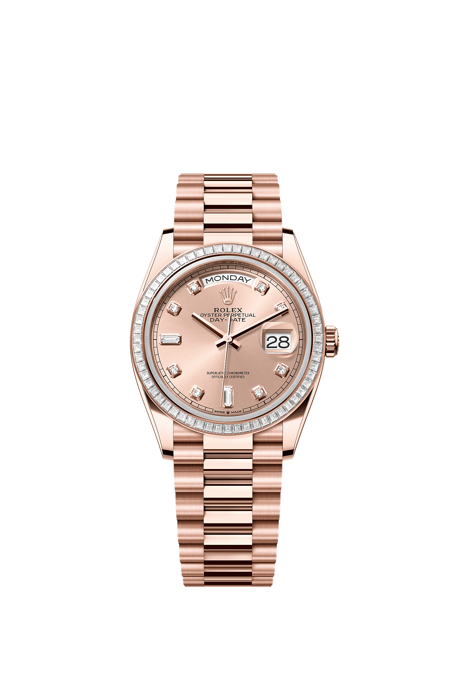 Day-Date 36 Oyster Perpetual Chronometer Watch 36mm 18ct Everose Gold Rosé Diamond Dial President Bracelet
