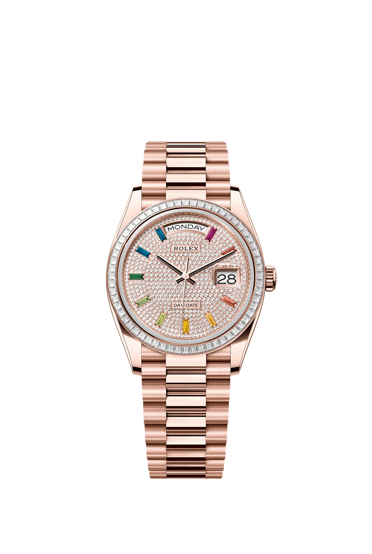 Day-Date 36 Oyster Perpetual Chronometer Watch 36mm 18ct Everose Gold Diamond-Paved Dial President Bracelet