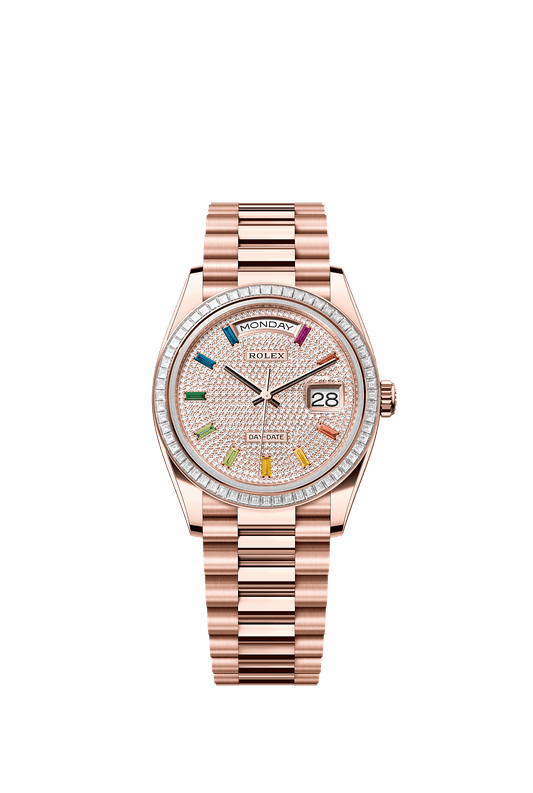 Day-Date 36 Oyster Perpetual Chronometer Watch 36mm 18ct Everose Gold Diamond-Paved Dial President Bracelet