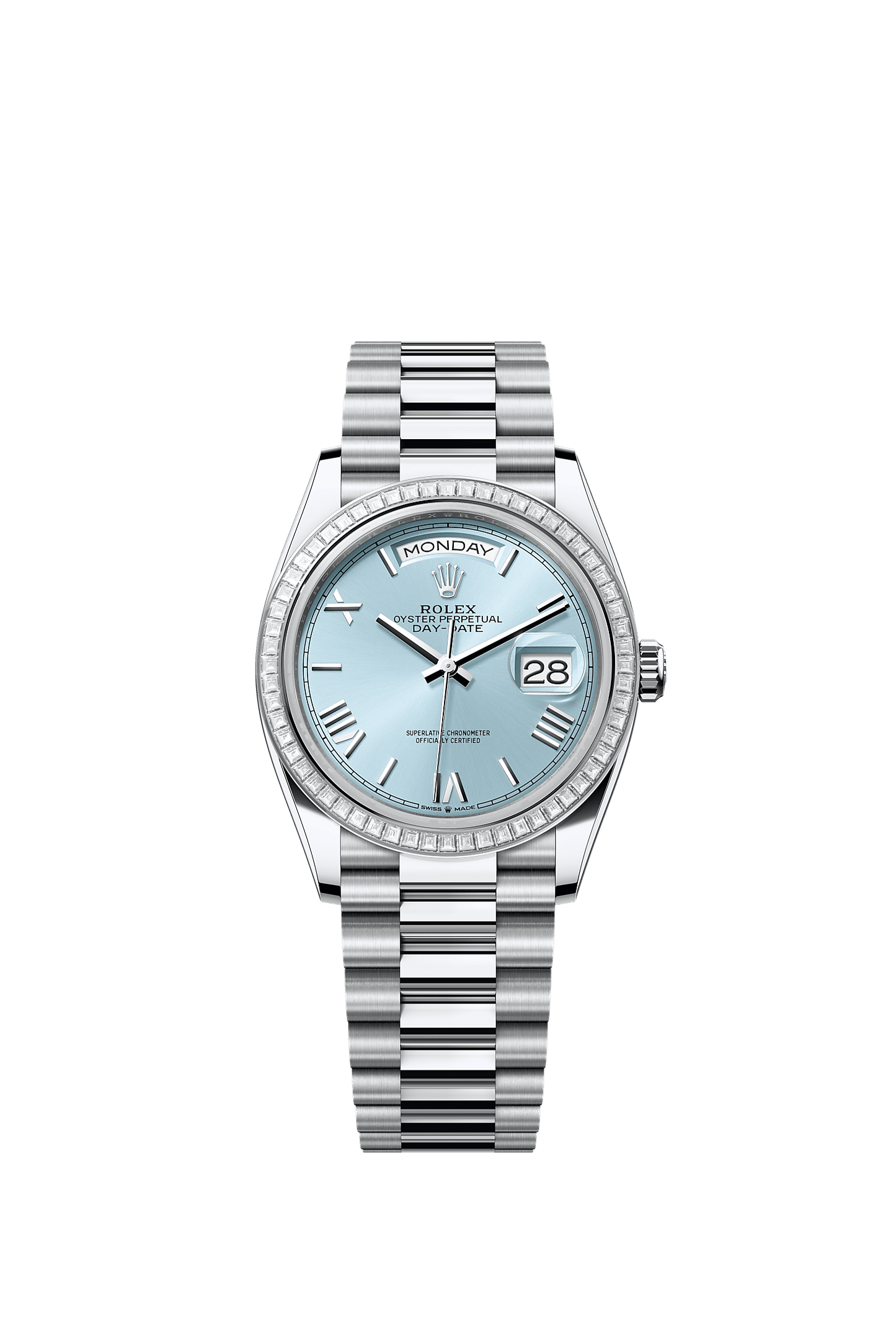 Day-Date 36 950 Platinum Ice Blue Diamond Dial President Bracelet 36mm Self-Winding Watch