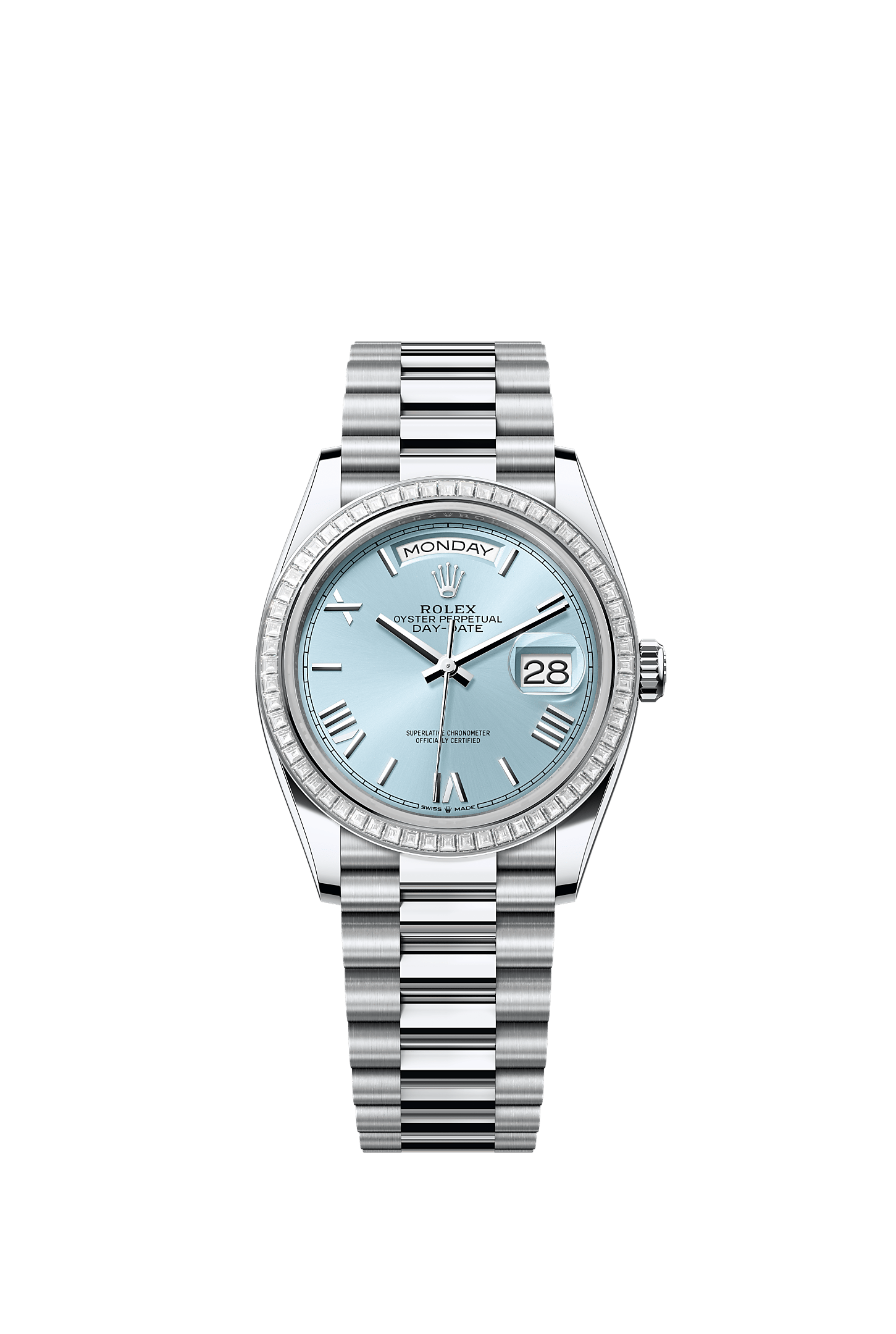 Day-Date 36 950 Platinum Ice Blue Diamond Dial President Bracelet 36mm Self-Winding Watch
