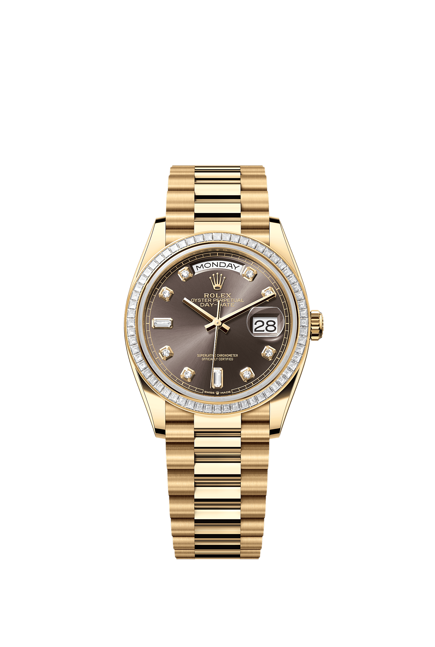 Day-Date 36 Oyster Chronometer Watch 36mm 18ct Yellow Gold Diamond Dial President Bracelet