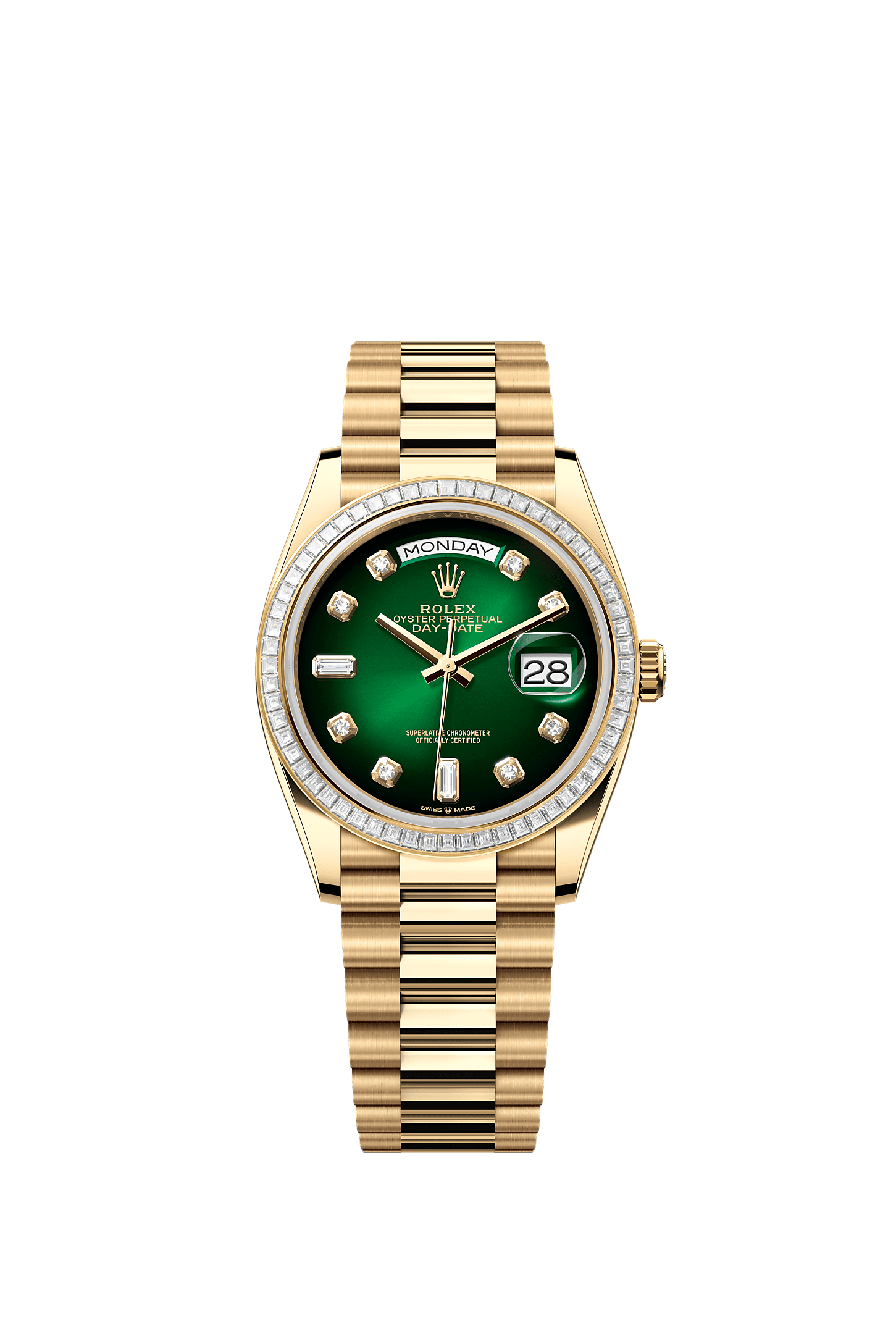 Day-Date 36 Oyster Perpetual Chronometer Watch 36mm 18ct Yellow Gold Green Ombré Diamond Dial President Bracelet