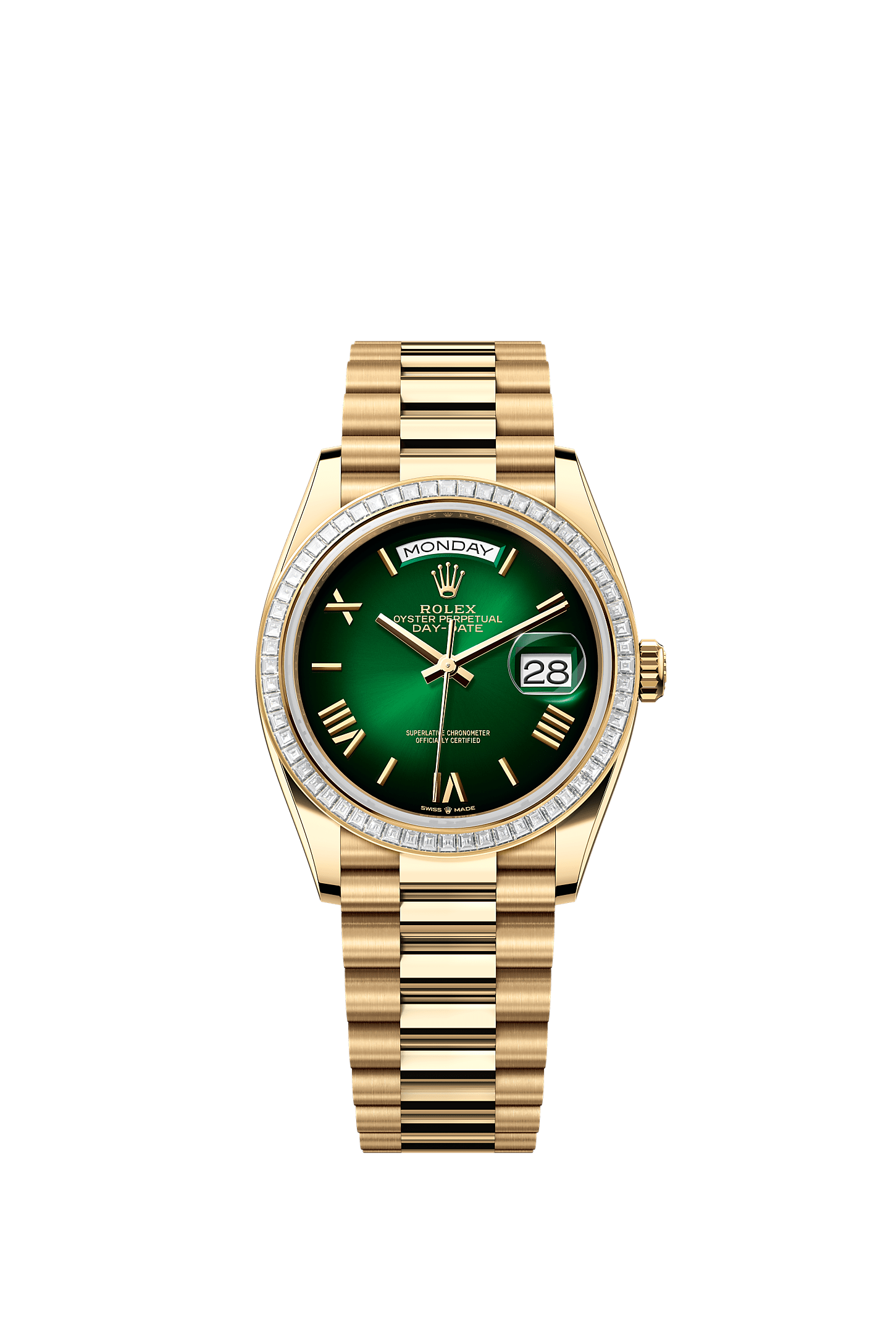 Day-Date 36 Oyster Perpetual Chronometer Watch 36mm 18ct Yellow Gold Green Ombré Diamond Dial President Bracelet