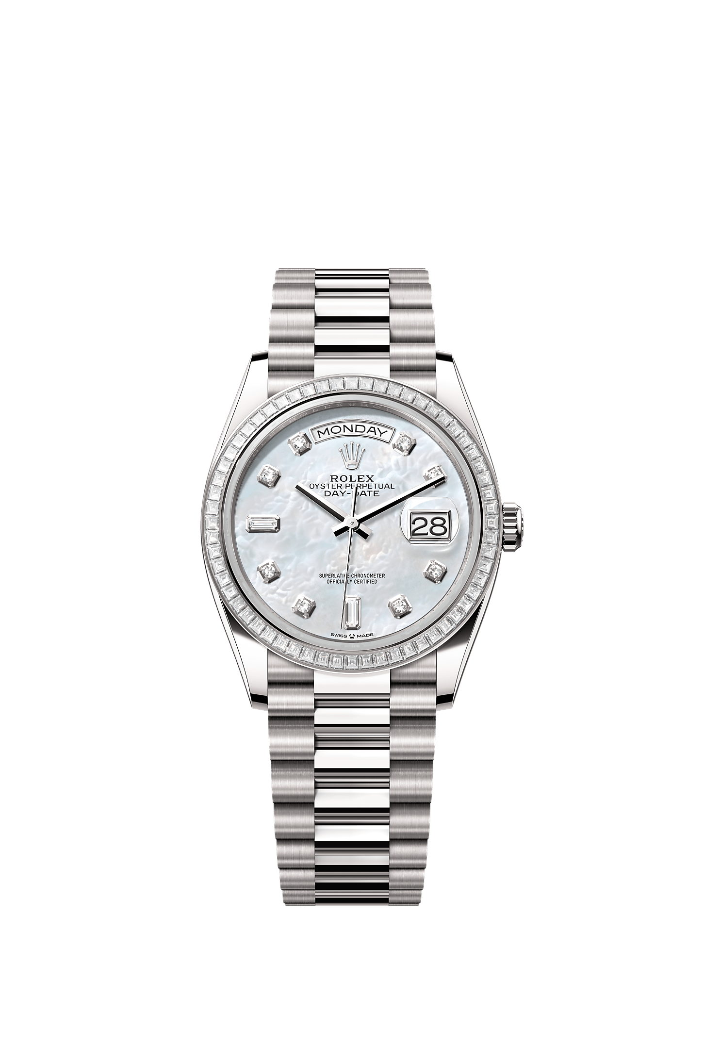 Day-Date 36 Oyster Perpetual Chronometer Watch 36mm 18ct White Gold Diamond Mother-of-Pearl Dial President Bracelet