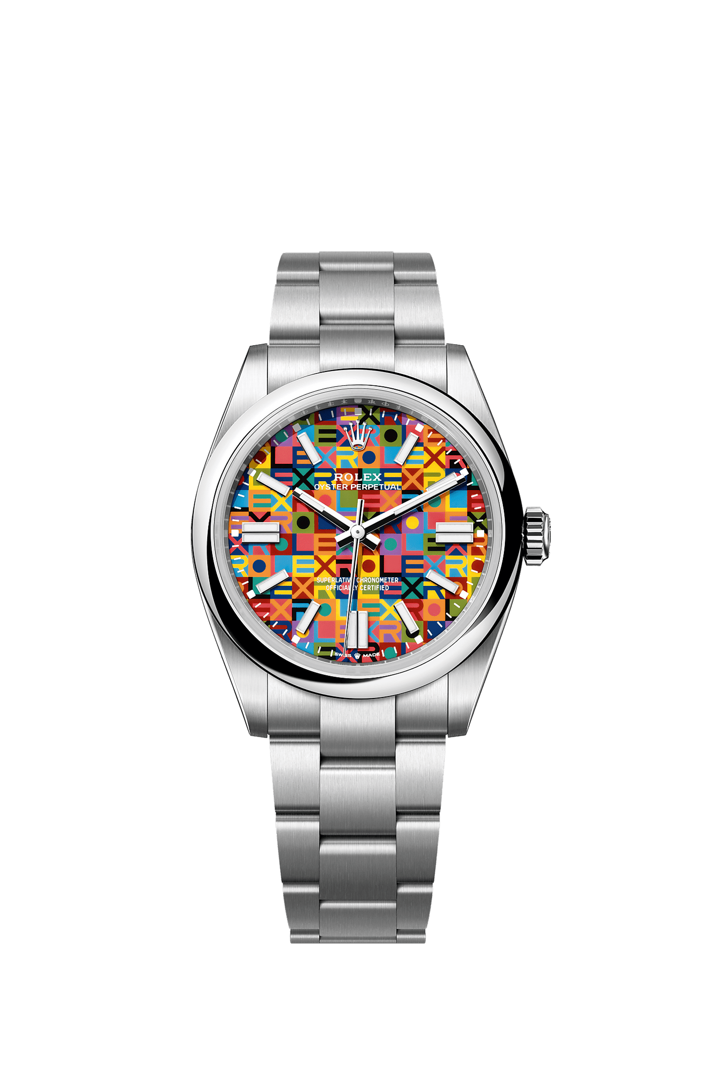 Oyster Perpetual 41 41mm Oystersteel Multicoloured Jubilee Motif Dial Oyster Bracelet Perpetual Mechanical Watch
