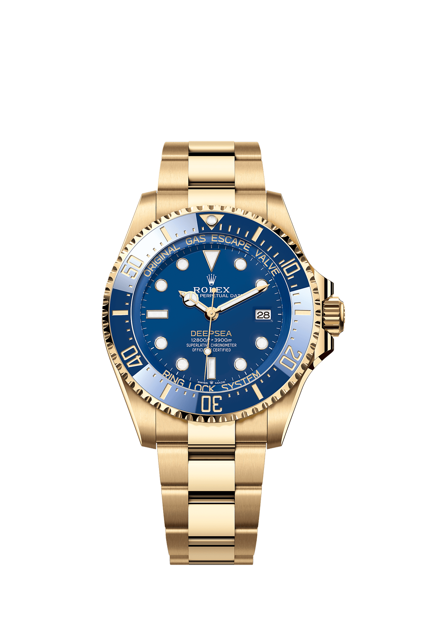 Deepsea Oyster Chronometer Watch 44mm 18ct Yellow Gold Blue Dial Oyster Bracelet