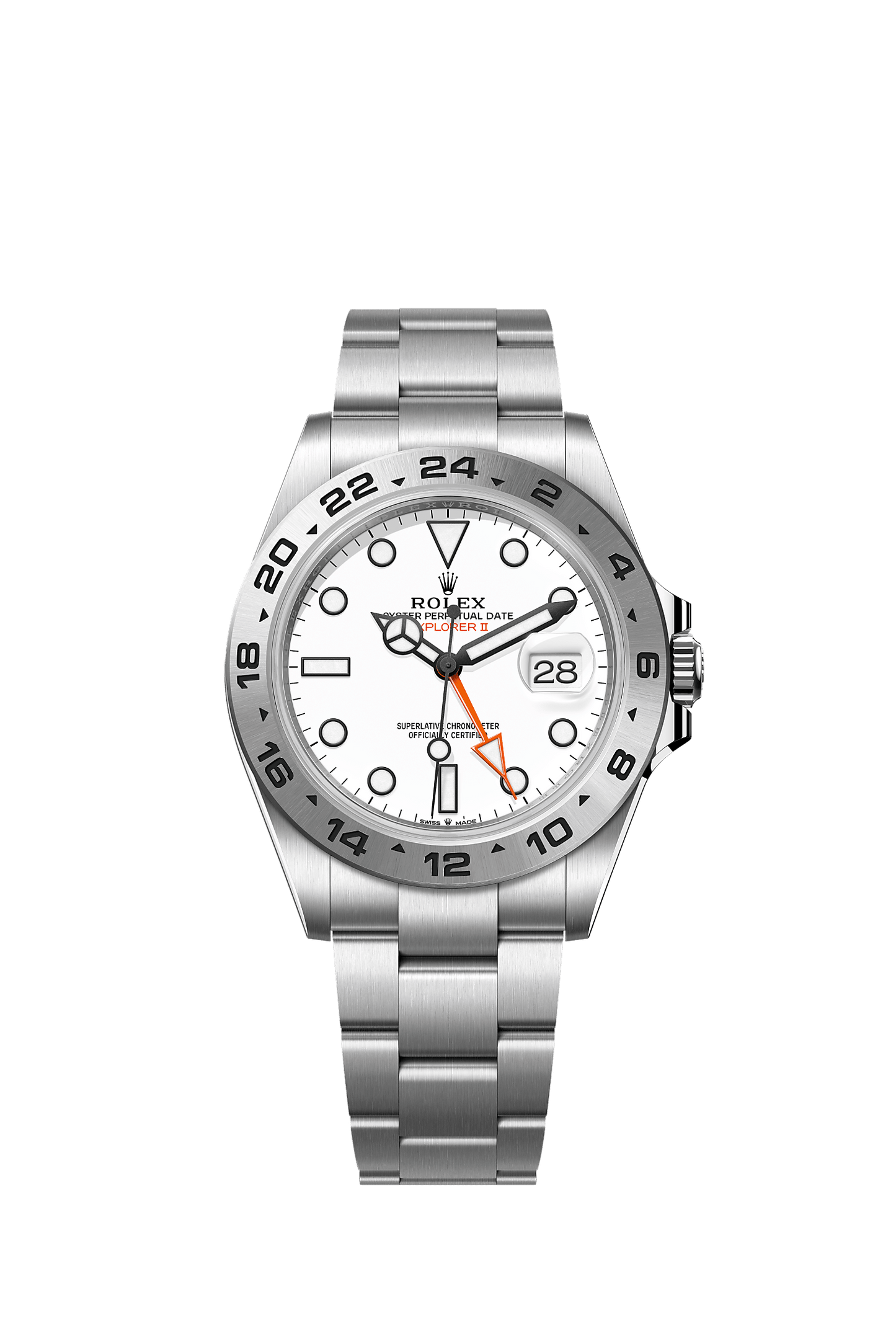Explorer II 42mm Oystersteel White Dial Orange 24-Hour Hand Oyster Bracelet Self-Winding Watch