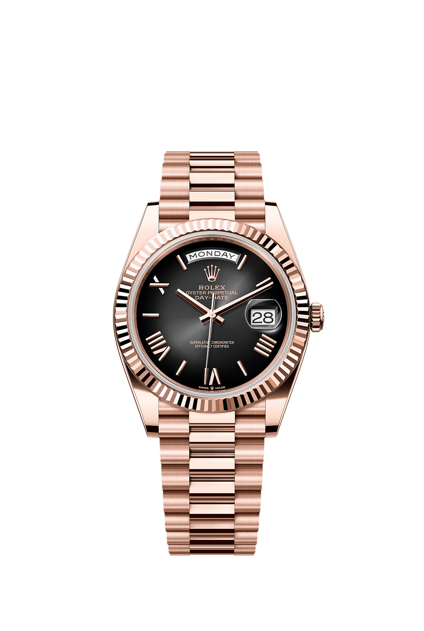 Day-Date 40 Oyster Perpetual Chronometer Watch 40mm 18ct Everose Gold Slate Ombré Dial President Bracelet