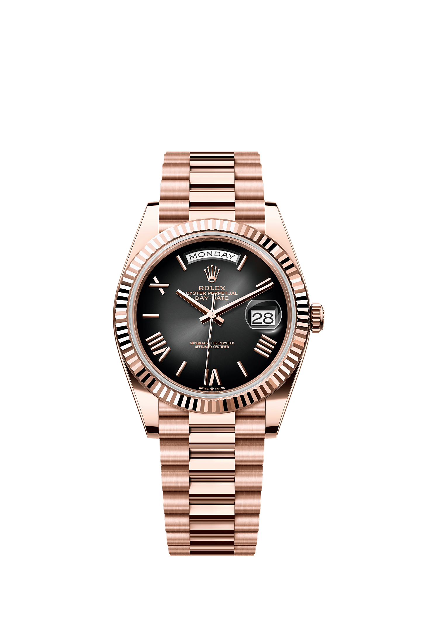 Day-Date 40 Oyster Perpetual Chronometer Watch 40mm 18ct Everose Gold Slate Ombré Dial President Bracelet