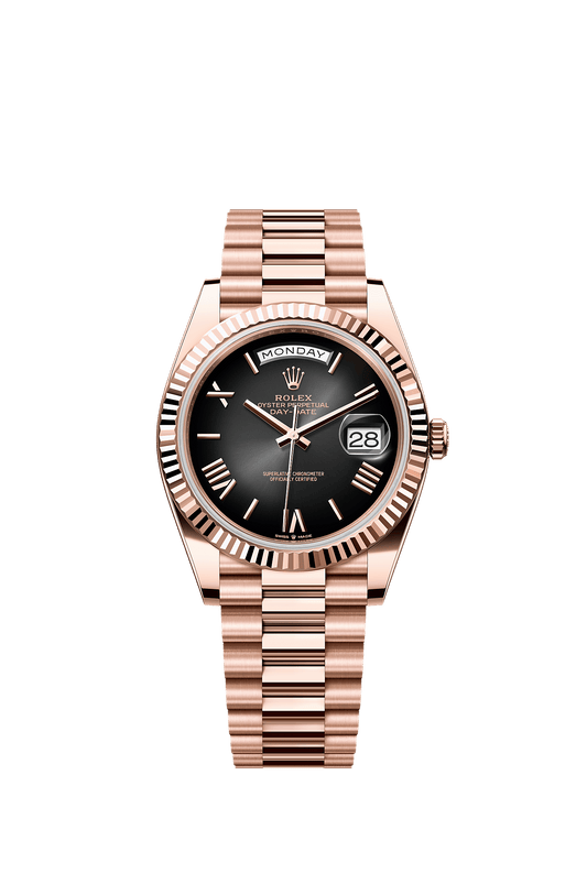 Day-Date 40 Oyster Perpetual Chronometer Watch 40mm 18ct Everose Gold Slate Ombré Dial President Bracelet