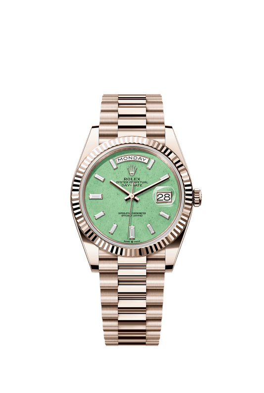 Day-Date 40 Oyster Perpetual Chronometer Watch 40mm 18ct Jubilee Gold Light Green Aventurine Dial President Bracelet