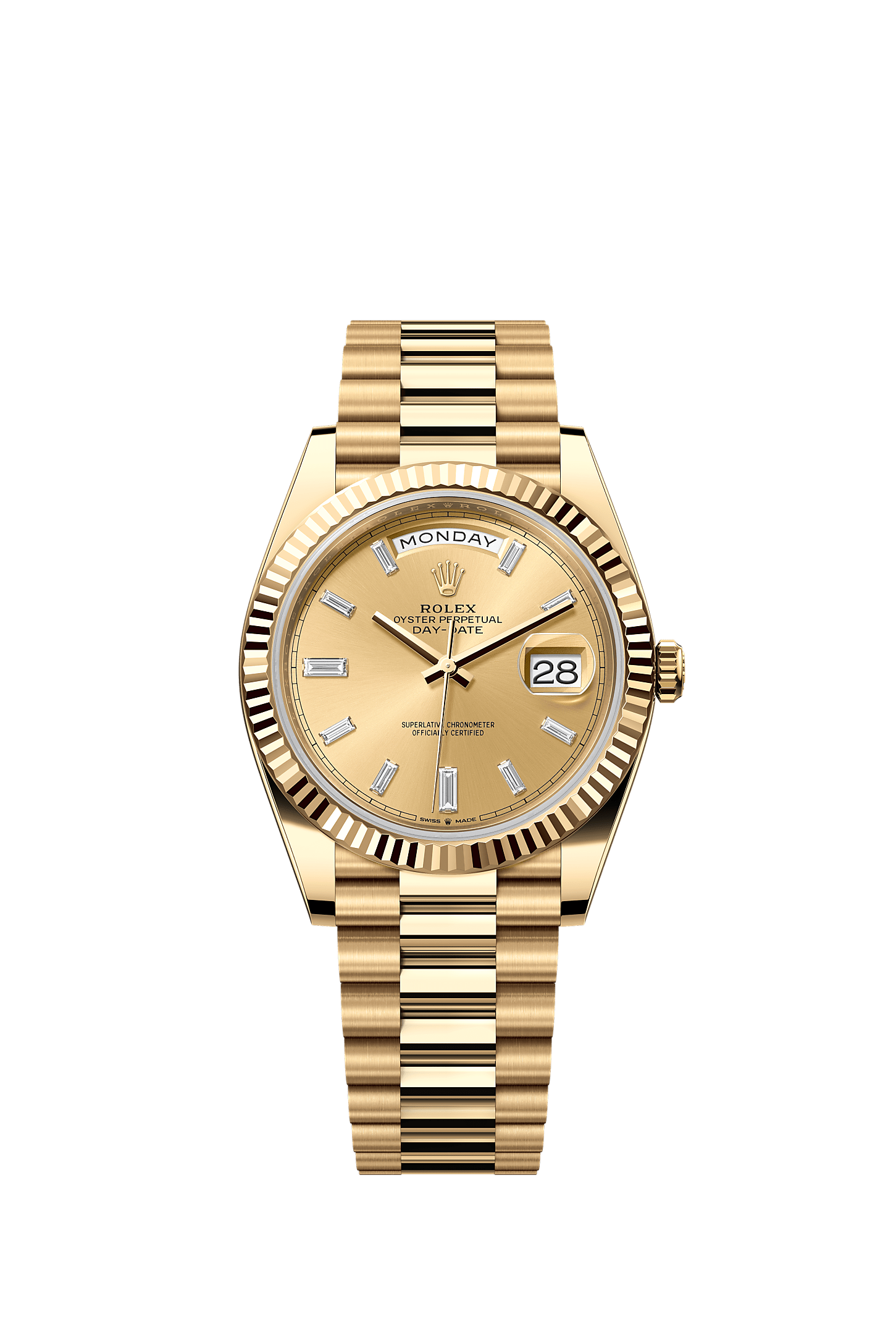 Day-Date 40 Oyster Perpetual Chronometer Watch 40mm 18ct Yellow Gold Champagne Diamond Dial President Bracelet