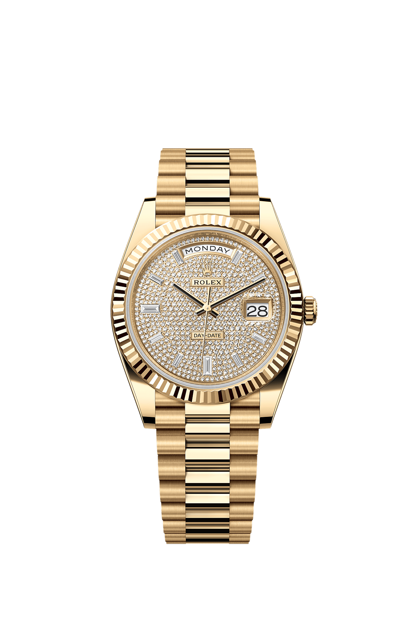 Day-Date 40 Oyster Perpetual Chronometer Watch 40mm 18ct Yellow Gold Diamond-Paved Dial President Bracelet