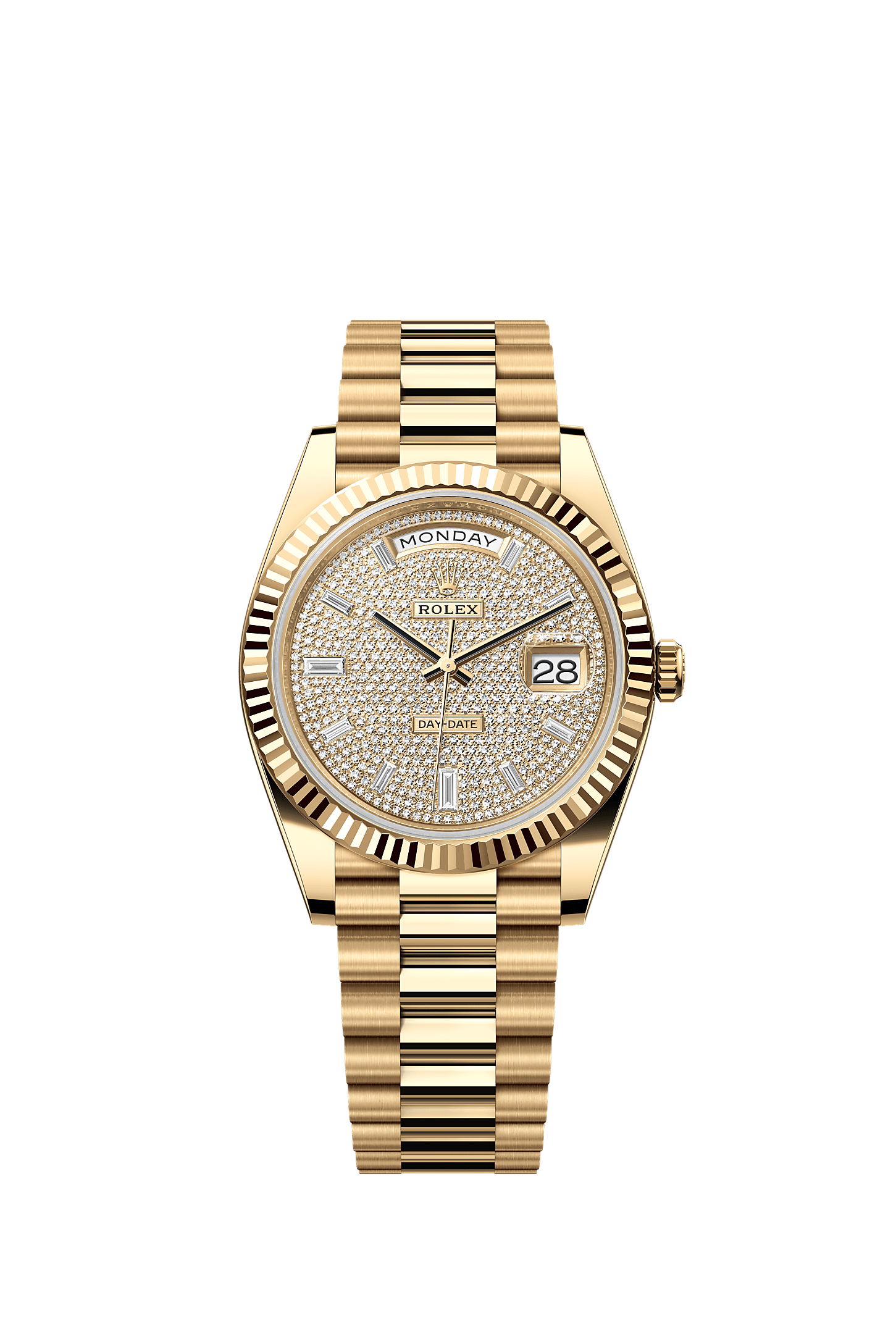 Day-Date 40 Oyster Perpetual Chronometer Watch 40mm 18ct Yellow Gold Diamond-Paved Dial President Bracelet