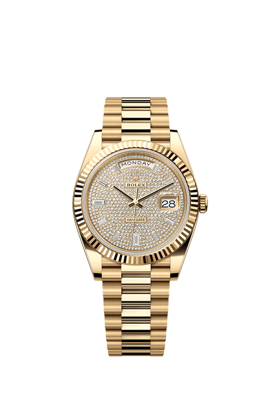 Day-Date 40 Oyster Perpetual Chronometer Watch 40mm 18ct Yellow Gold Diamond-Paved Dial President Bracelet