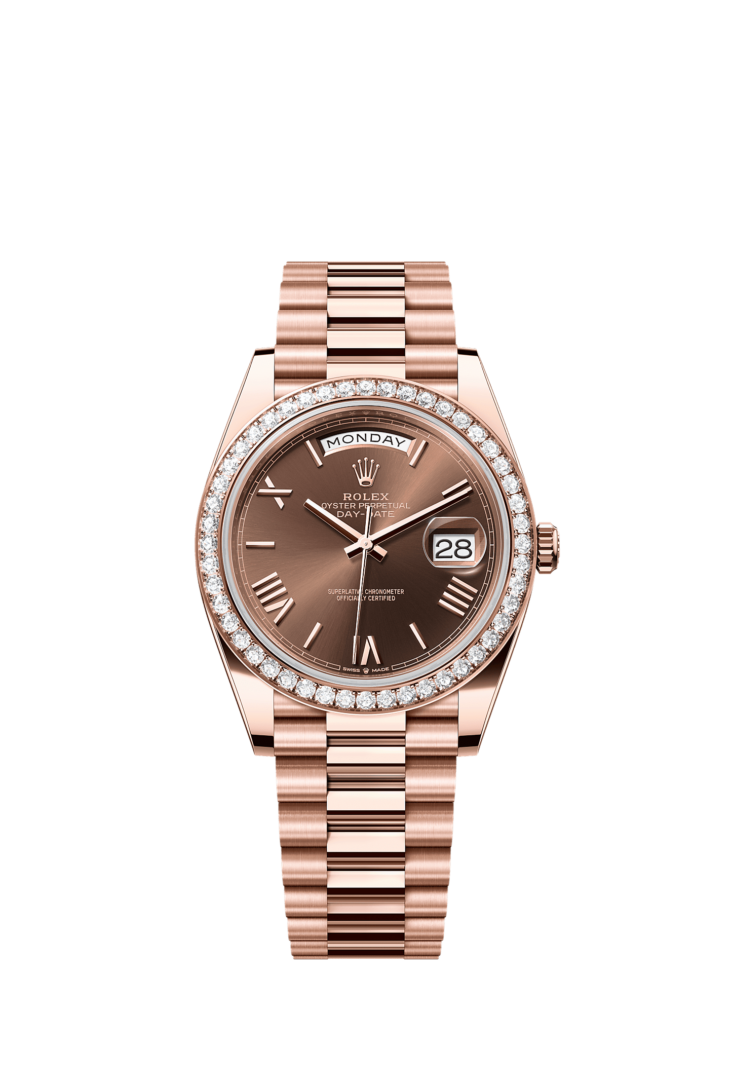 Day-Date 40 Oyster Perpetual Chronometer Watch 40mm 18ct Everose Gold Chocolate Dial President Bracelet