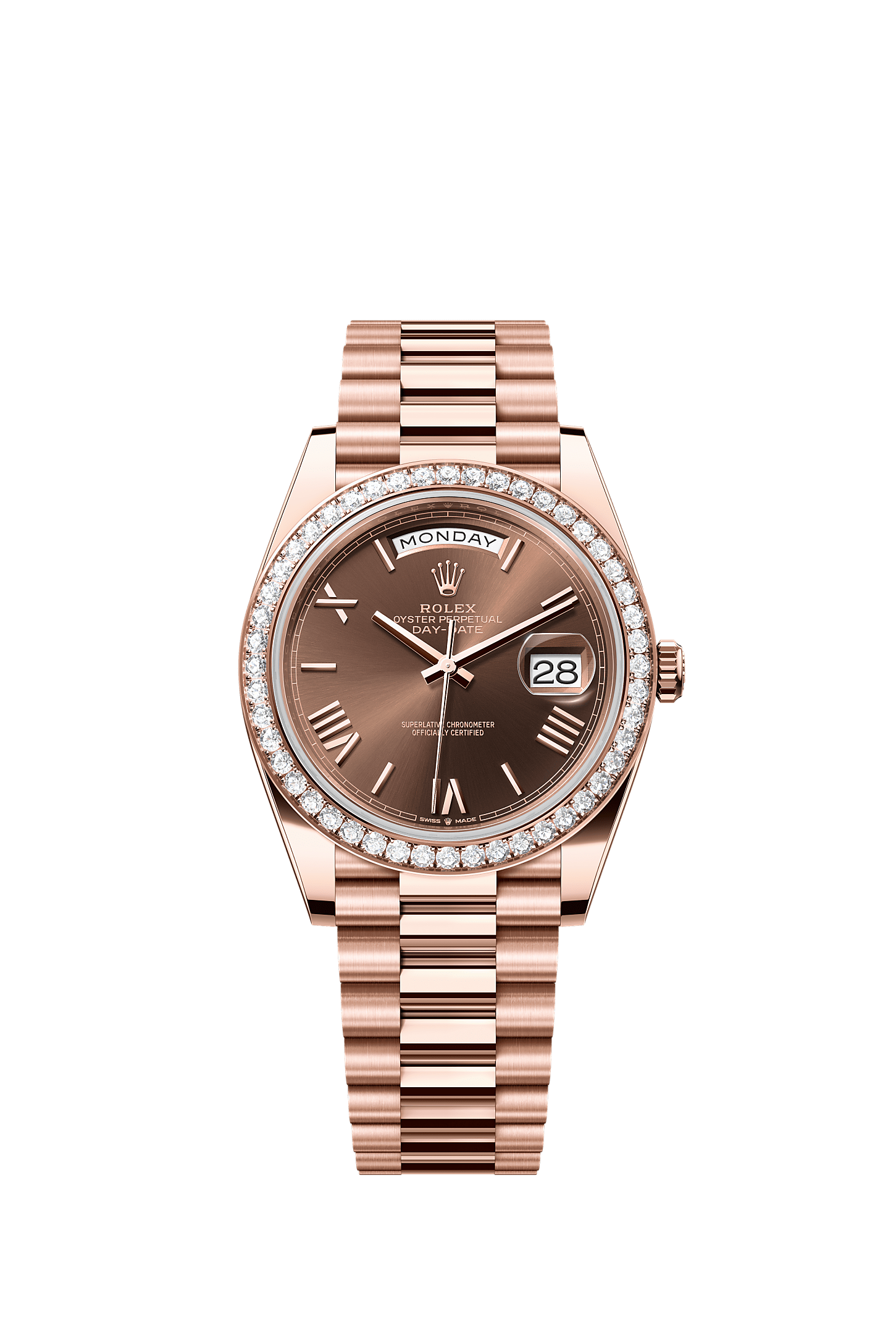Day-Date 40 Oyster Perpetual Chronometer Watch 40mm 18ct Everose Gold Chocolate Dial President Bracelet