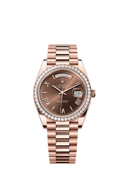 Day-Date 40 Oyster Perpetual Chronometer Watch 40mm 18ct Everose Gold Chocolate Dial President Bracelet