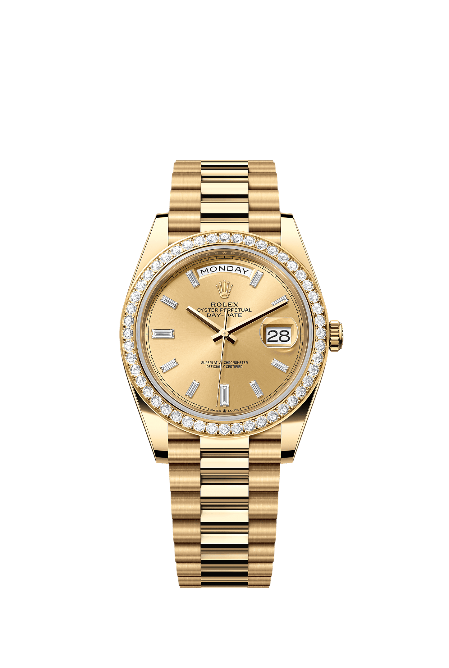 Day-Date 40 Oyster Perpetual Chronometer Watch 40mm 18ct Yellow Gold Champagne Diamond Dial President Bracelet
