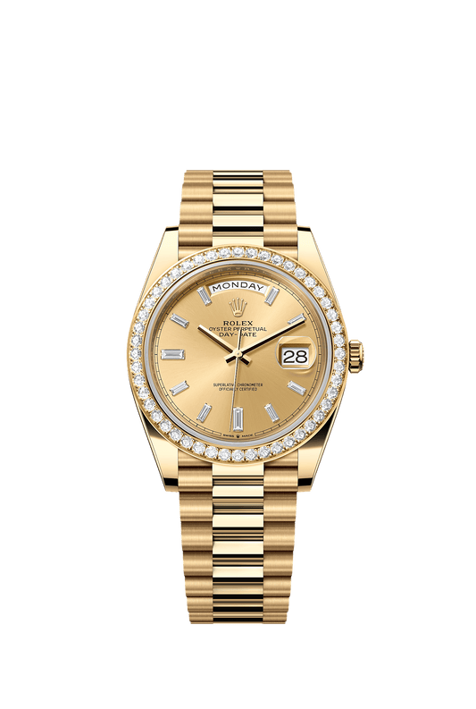 Day-Date 40 Oyster Perpetual Chronometer Watch 40mm 18ct Yellow Gold Champagne Diamond Dial President Bracelet