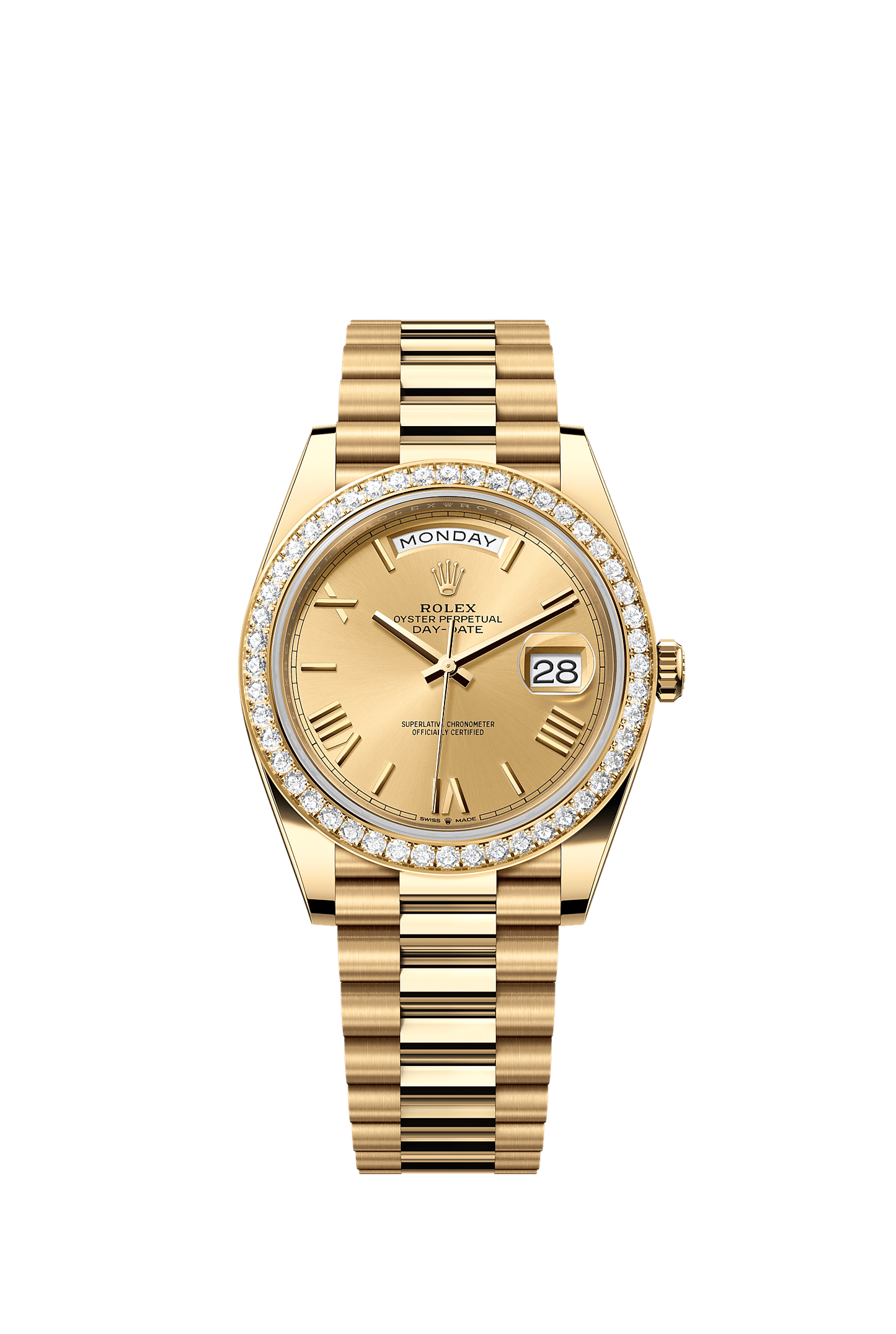 Day-Date 40 Oyster Perpetual Chronometer Watch 40mm 18ct Yellow Gold Champagne Diamond Dial President Bracelet