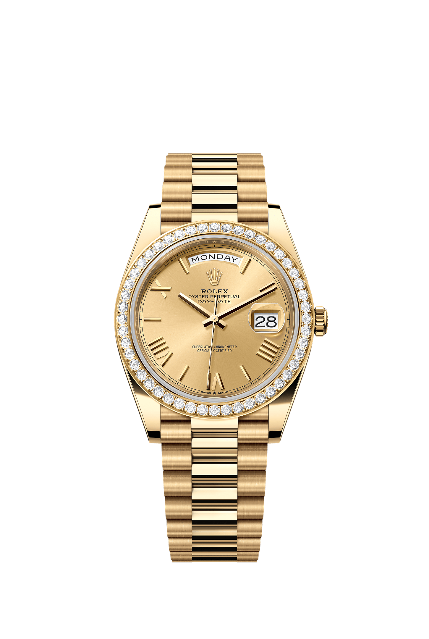 Day-Date 40 Oyster Perpetual Chronometer Watch 40mm 18ct Yellow Gold Champagne Diamond Dial President Bracelet