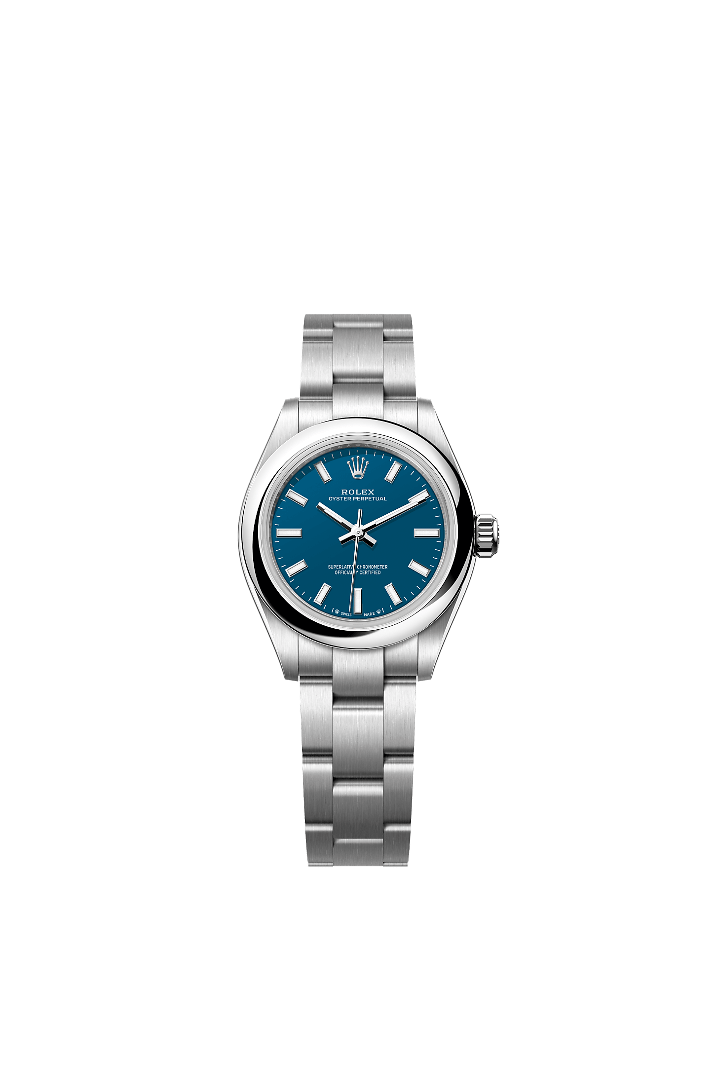 Oyster Perpetual 28 Oystersteel Med Blue Dial Oyster Bracelet 28mm Self-Winding Watch