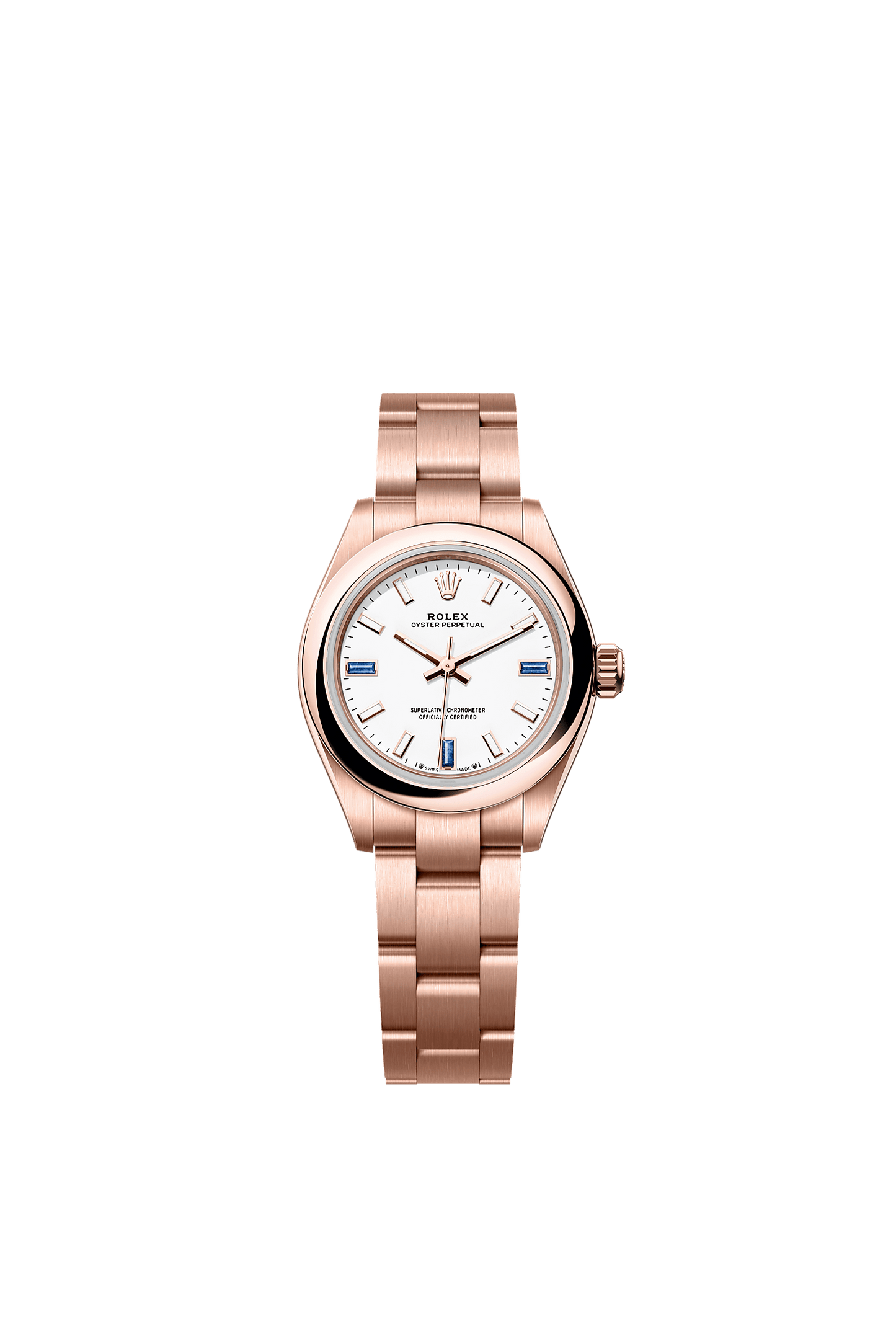 Oyster Perpetual 28 Oyster Chronometer Watch 28mm 18ct Everose Gold White Dial Oyster Bracelet