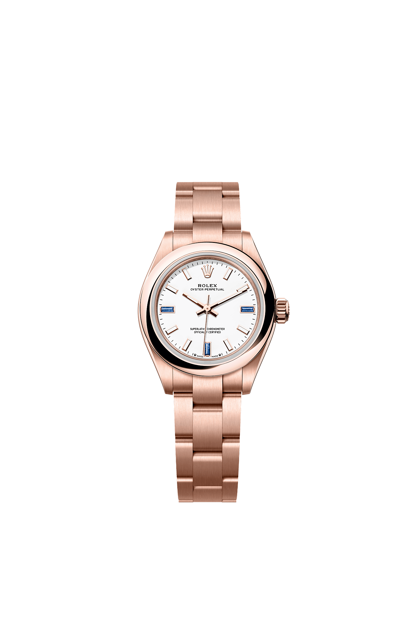 Oyster Perpetual 28 Oyster Chronometer Watch 28mm 18ct Everose Gold White Dial Oyster Bracelet