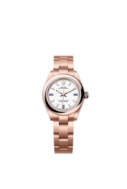 Oyster Perpetual 28 Oyster Chronometer Watch 28mm 18ct Everose Gold White Dial Oyster Bracelet
