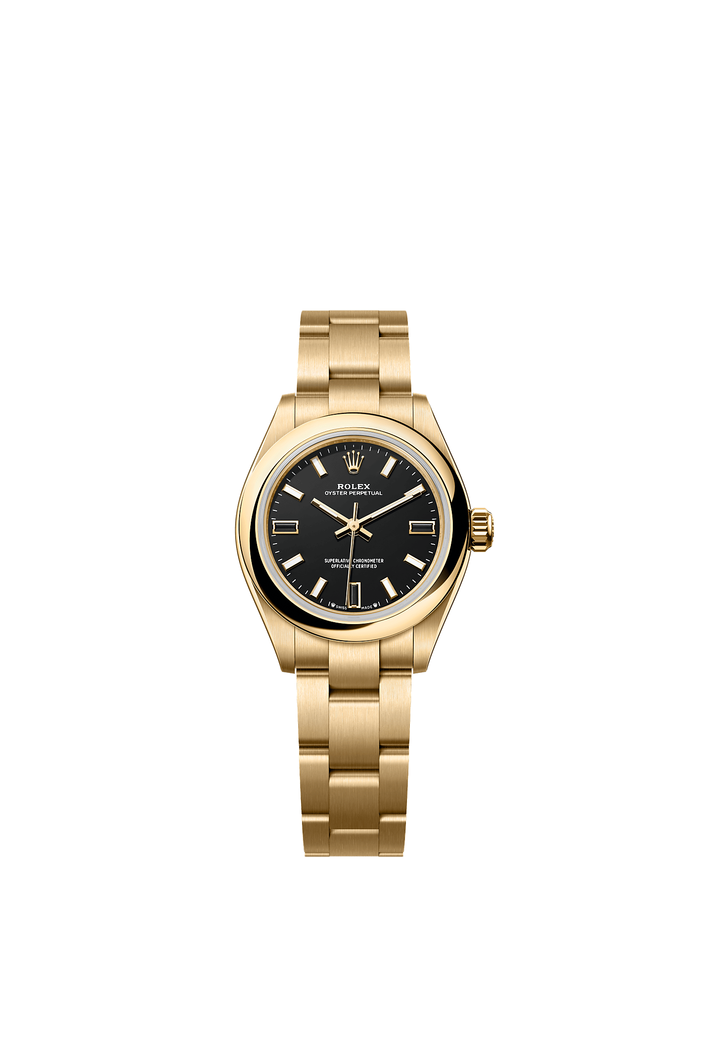 Oyster Perpetual 28 Oyster Chronometer Watch 28mm 18ct Yellow Gold Black Dial Oyster Bracelet
