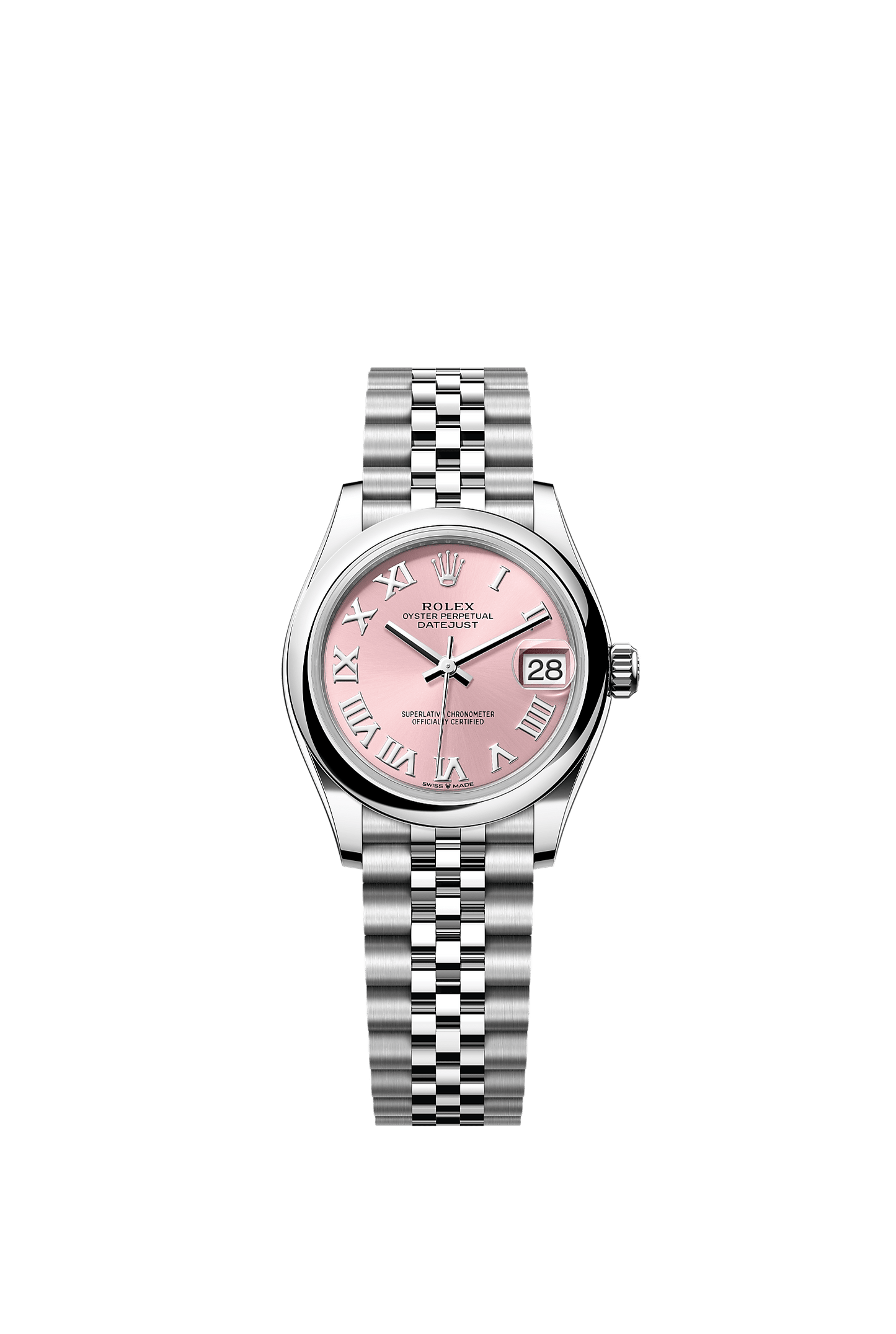 Datejust 31 Oyster Perpetual Chronometer Watch 31mm Oystersteel Pink Dial Jubilee Bracelet