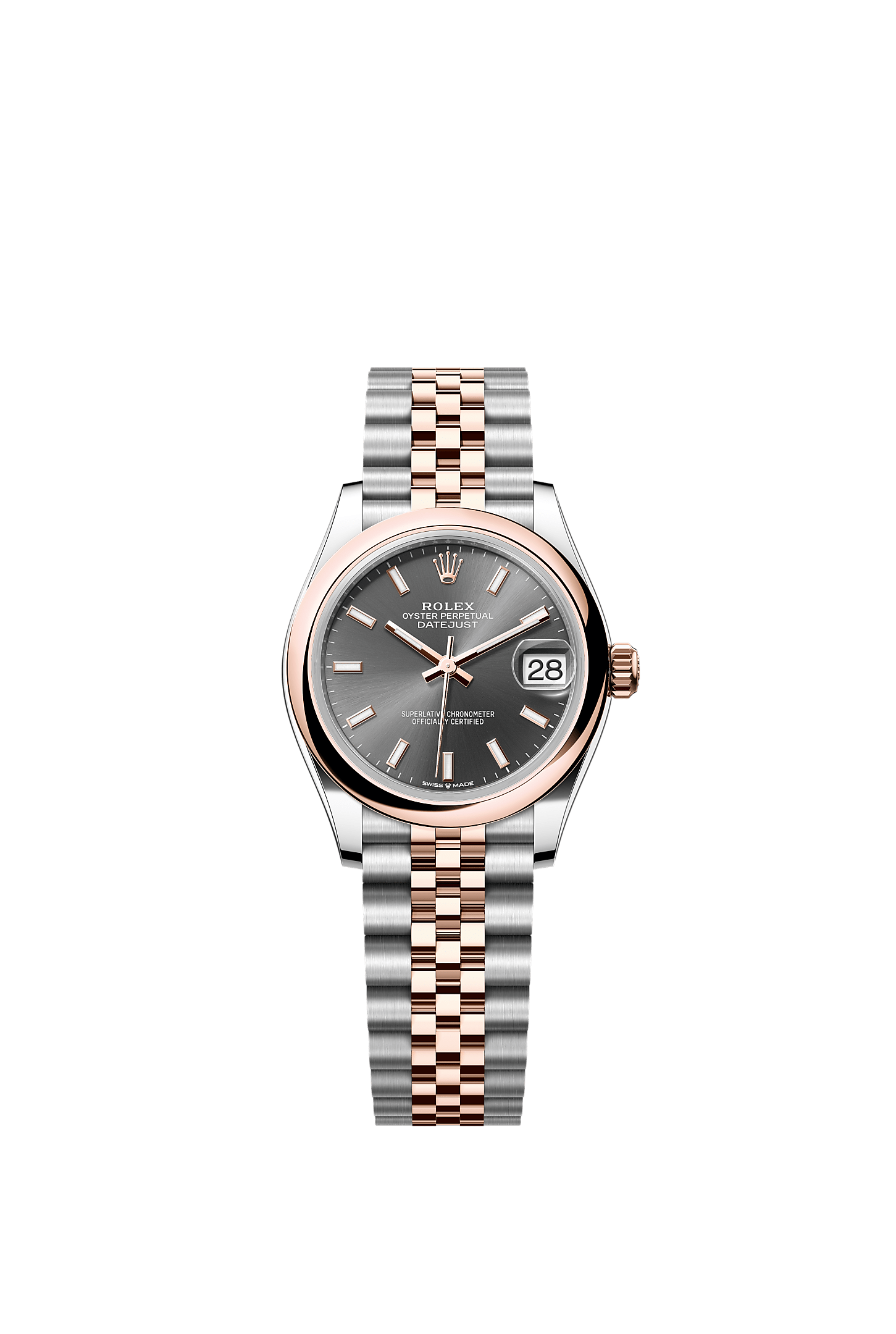 Datejust 31 Oystersteel Everose Gold Slate Dial Jubilee Bracelet 31mm Self-Winding Watch