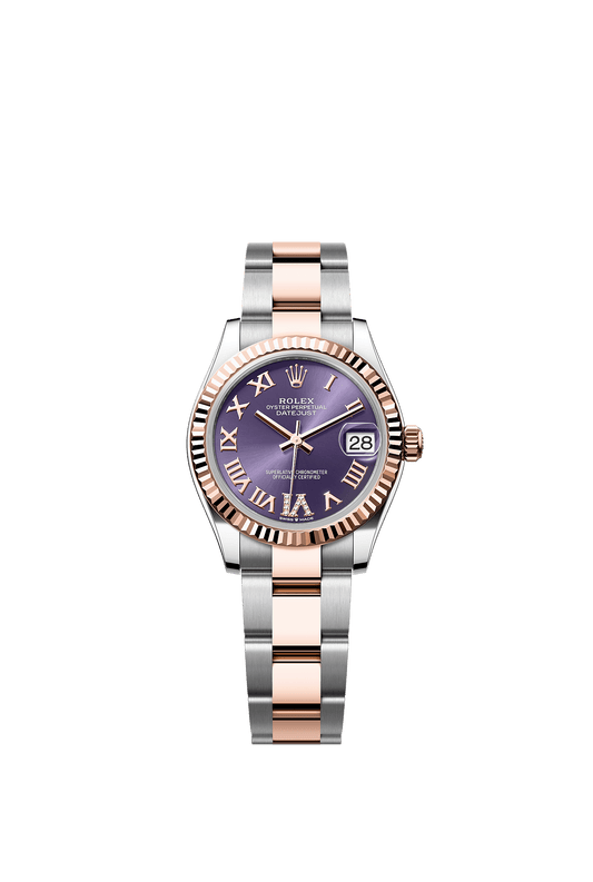 Datejust 31 Oystersteel Everose Gold Aubergine Diamond Dial Oyster Bracelet 31mm Self-Winding Watch
