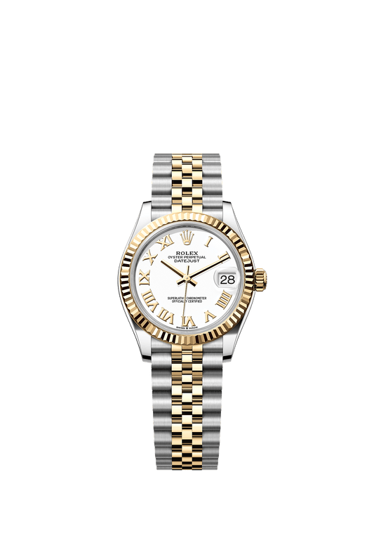 Datejust 31 Oystersteel Yellow Gold White Dial Fluted Bezel Jubilee Bracelet 31mm Self-Winding Watch
