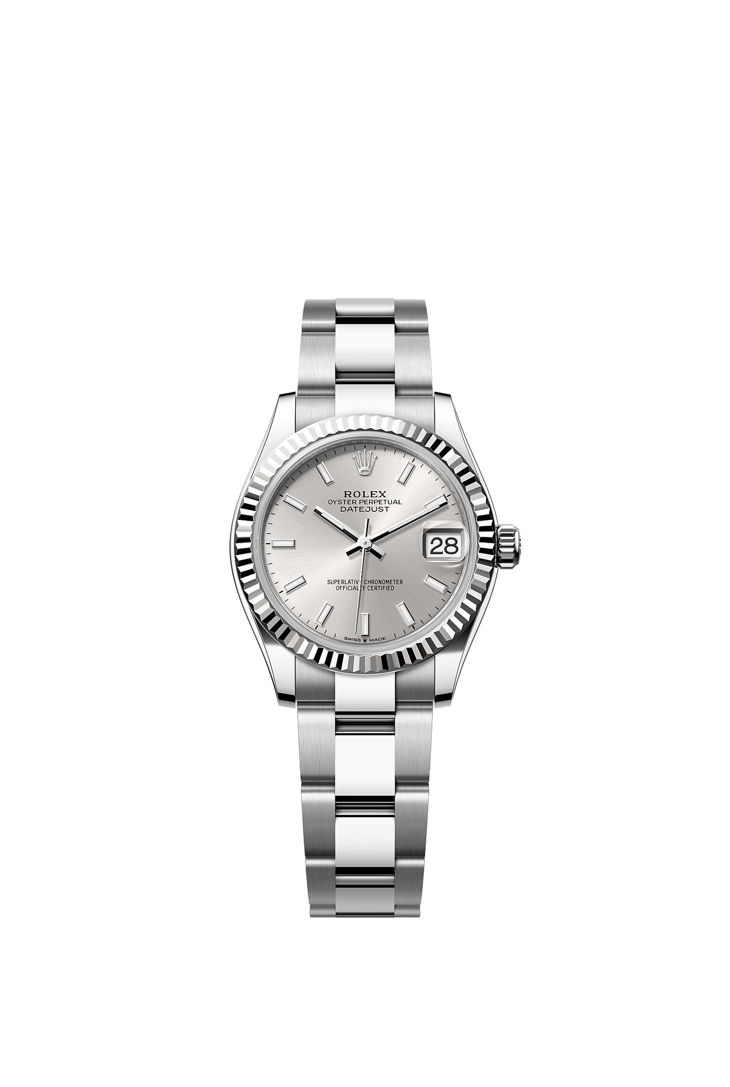 Datejust 31 Oystersteel White Gold Silver Dial Oyster Bracelet 31mm Self-Winding Watch
