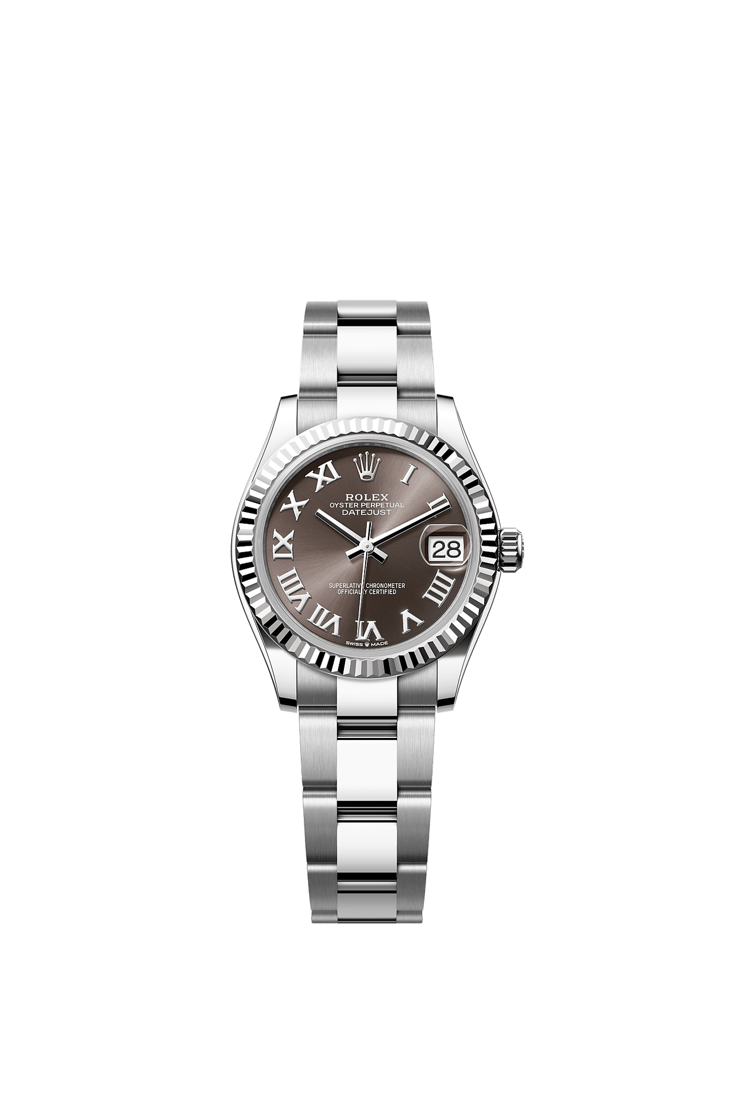 Datejust 31 Oystersteel White Gold Dark Grey Dial Oyster Bracelet 31mm Self-Winding Watch
