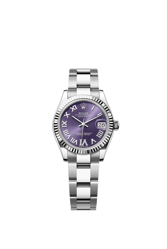 Datejust 31 Oystersteel White Gold Aubergine Diamond Dial Oyster Bracelet 31mm Self-Winding Watch