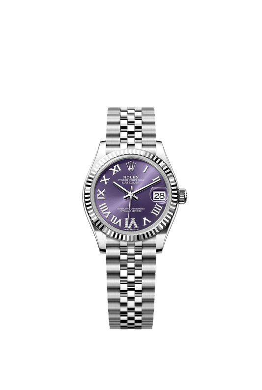 Datejust 31 Oystersteel White Gold Aubergine Diamond Dial Jubilee Bracelet 31mm Self-Winding Watch