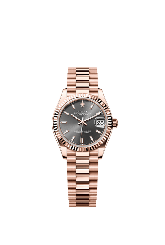 Datejust 31 Oyster Chronometer Watch 31mm 18ct Everose Gold Slate Dial