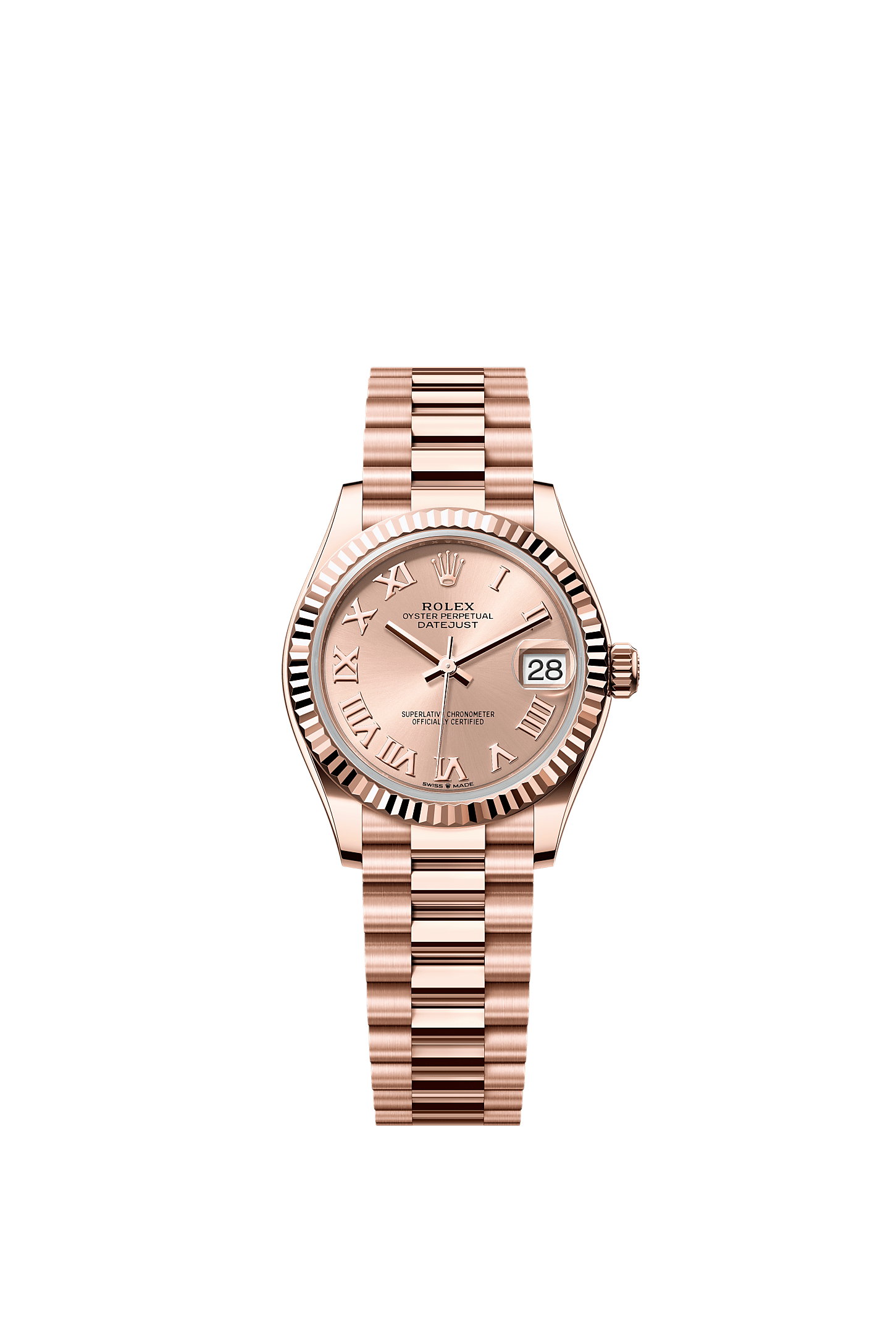 Datejust 31 Oyster Chronometer Watch 31mm 18ct Everose Gold Rosé Dial
