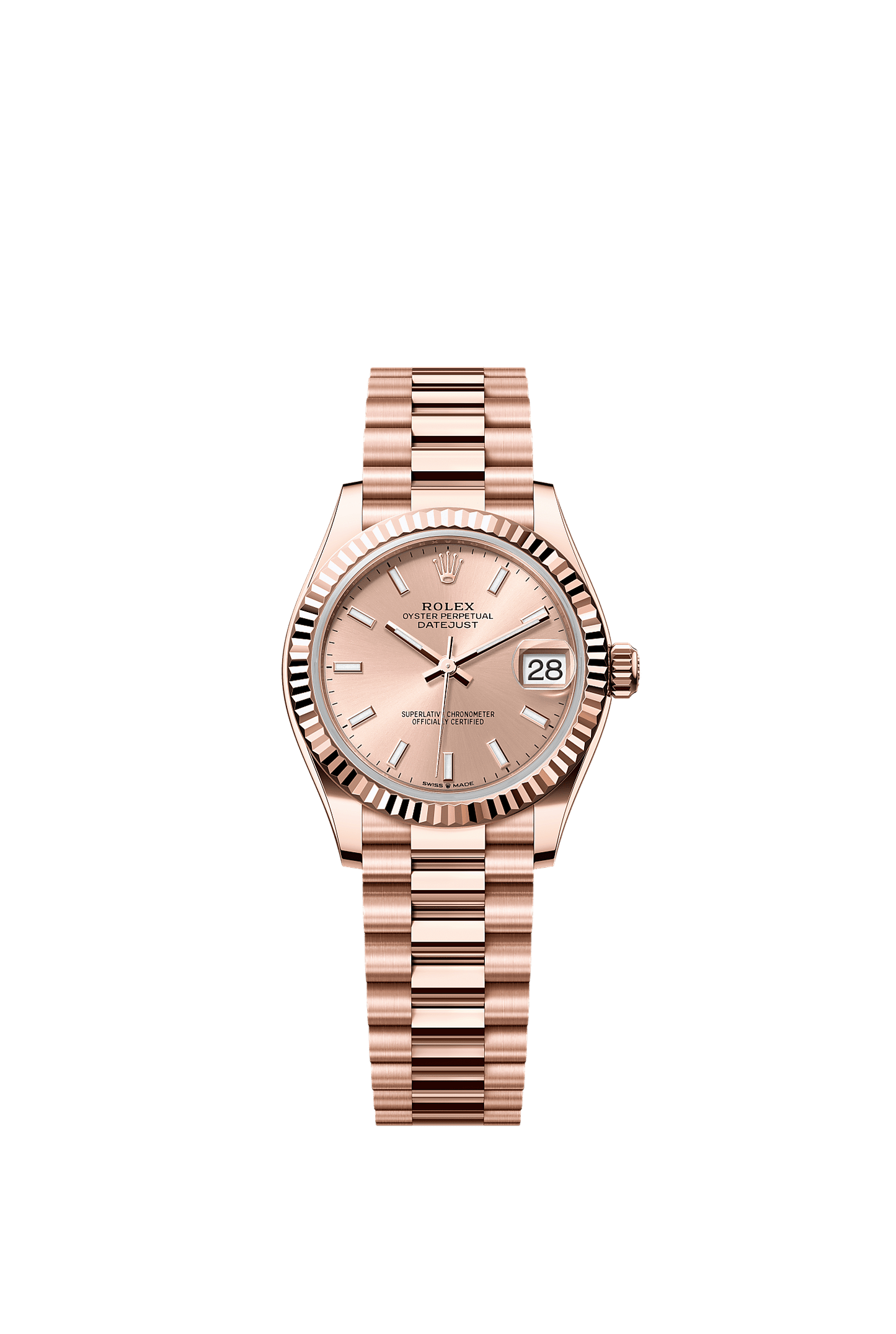 Datejust 31 Oyster Chronometer Watch 31mm 18ct Everose Gold Rosé-Colour Dial