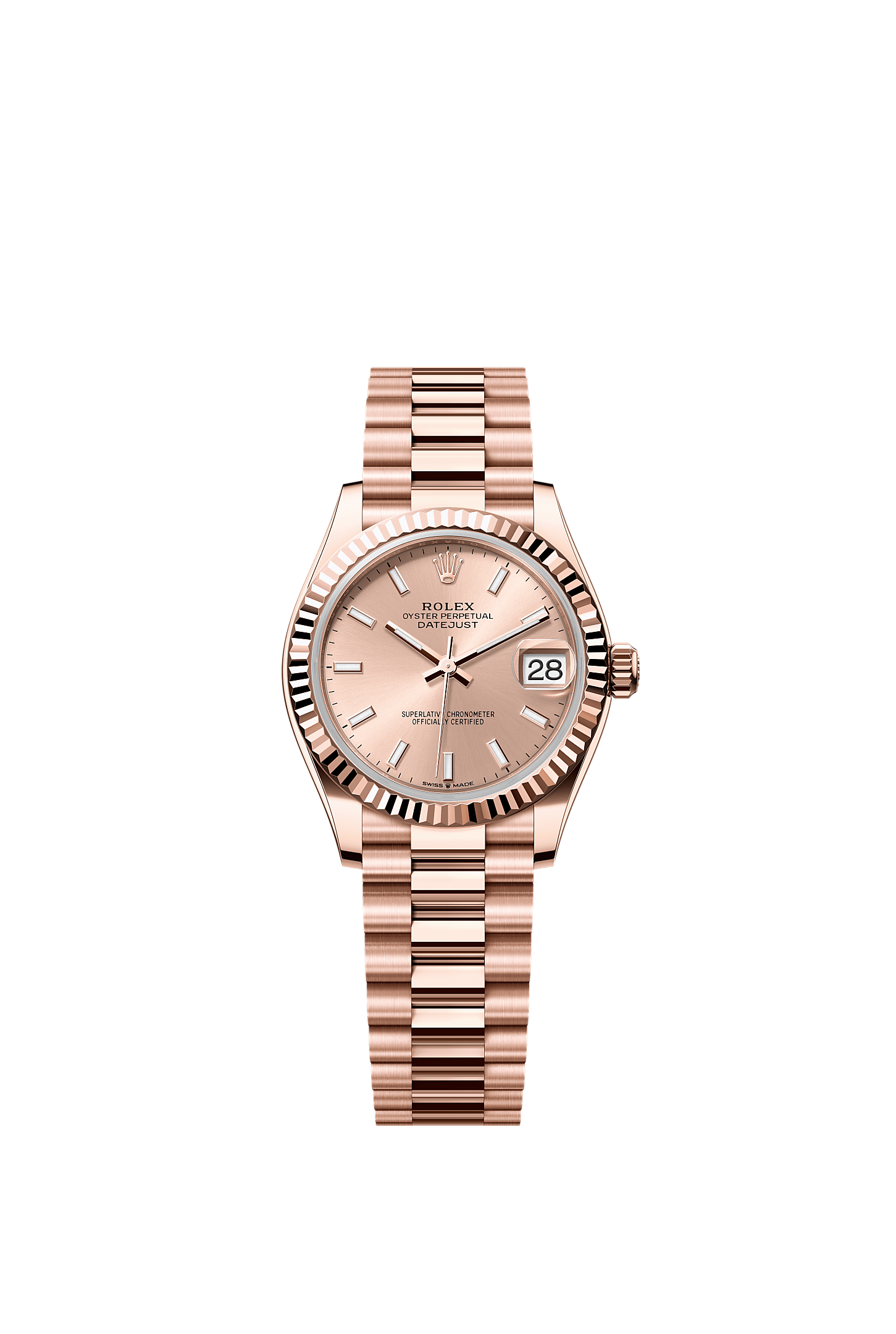 Datejust 31 Oyster Chronometer Watch 31mm 18ct Everose Gold Rosé-Colour Dial