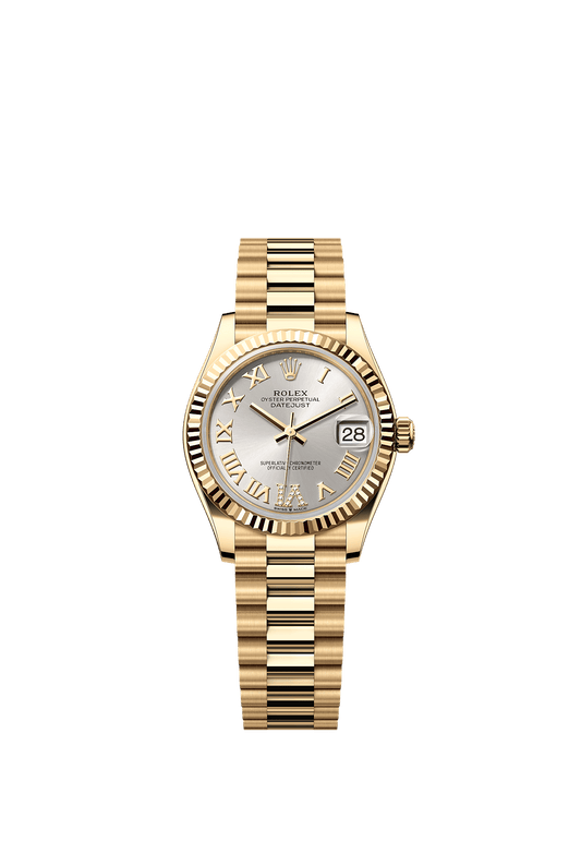 Datejust 31 Oyster Chronometer Watch 31mm 18ct Yellow Gold Silver Diamond Dial
