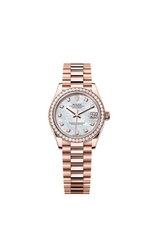 Datejust 31 Oyster Chronometer Watch 31mm 18ct Everose Gold Mother-Of-Pearl Diamond Dial