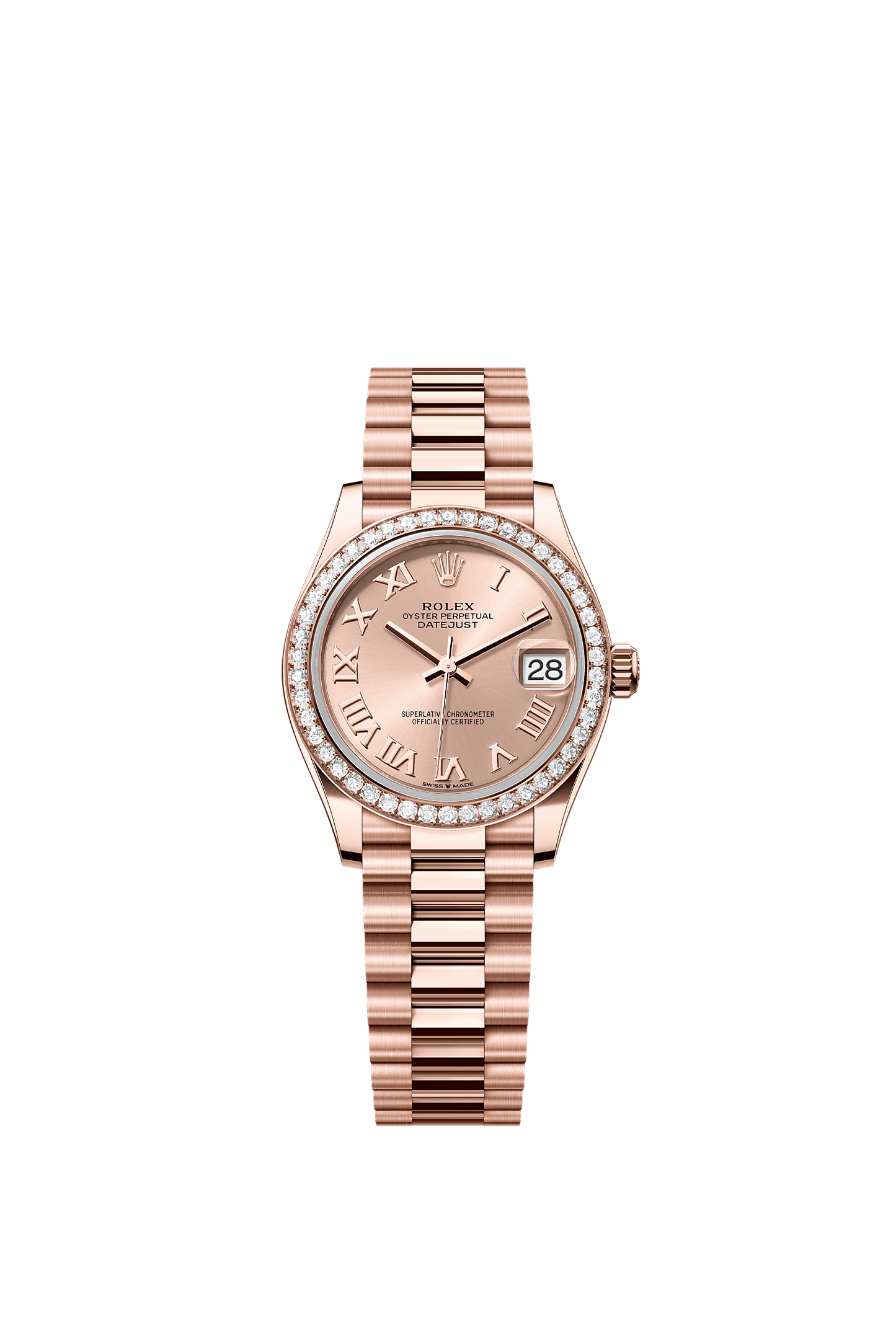 Datejust 31 Oyster Chronometer Watch 31mm 18ct Everose Gold Rosé-Colour Dial